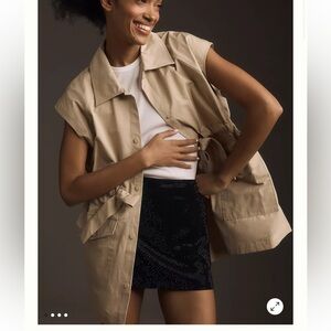 Anthropologie tan beige sleeveless Utility Vest size S/M